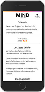 Mit der App MIND kann man anhand von generierten Fällen sein medizinisches Fachwissen testen.